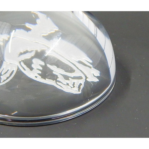 Jonel Full Lead Crystal Etched Duck Dome Magnifying Paperweight 3-1/2 Inches - Picture 5 of 10